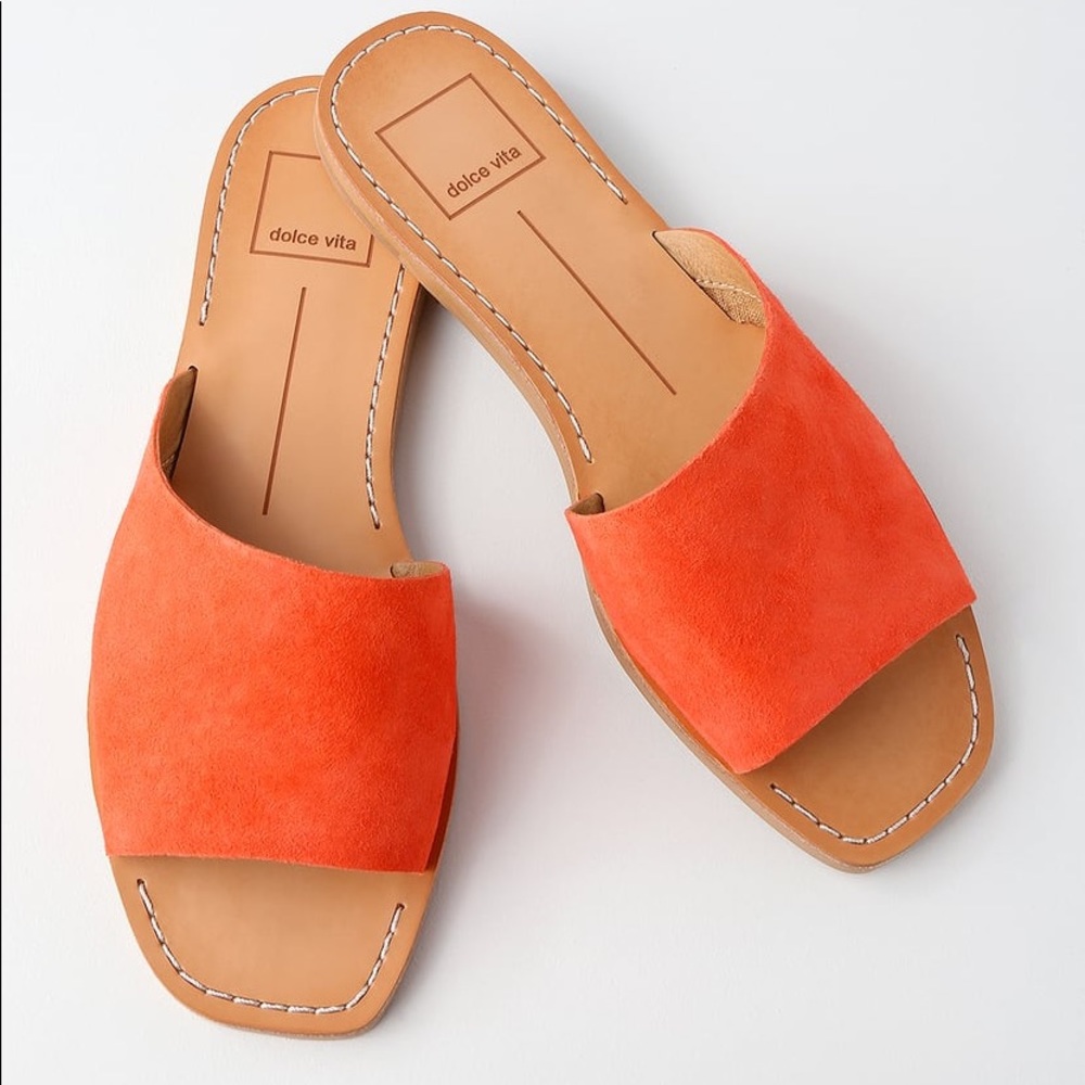 Dolce Vita Cato Orange Suede Leather Sandal